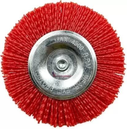 PREMIUM QUALITY Nylon Wheel Brush Flat Type 100mm 4" Red Wheel Brush Wheel Brush-image-27