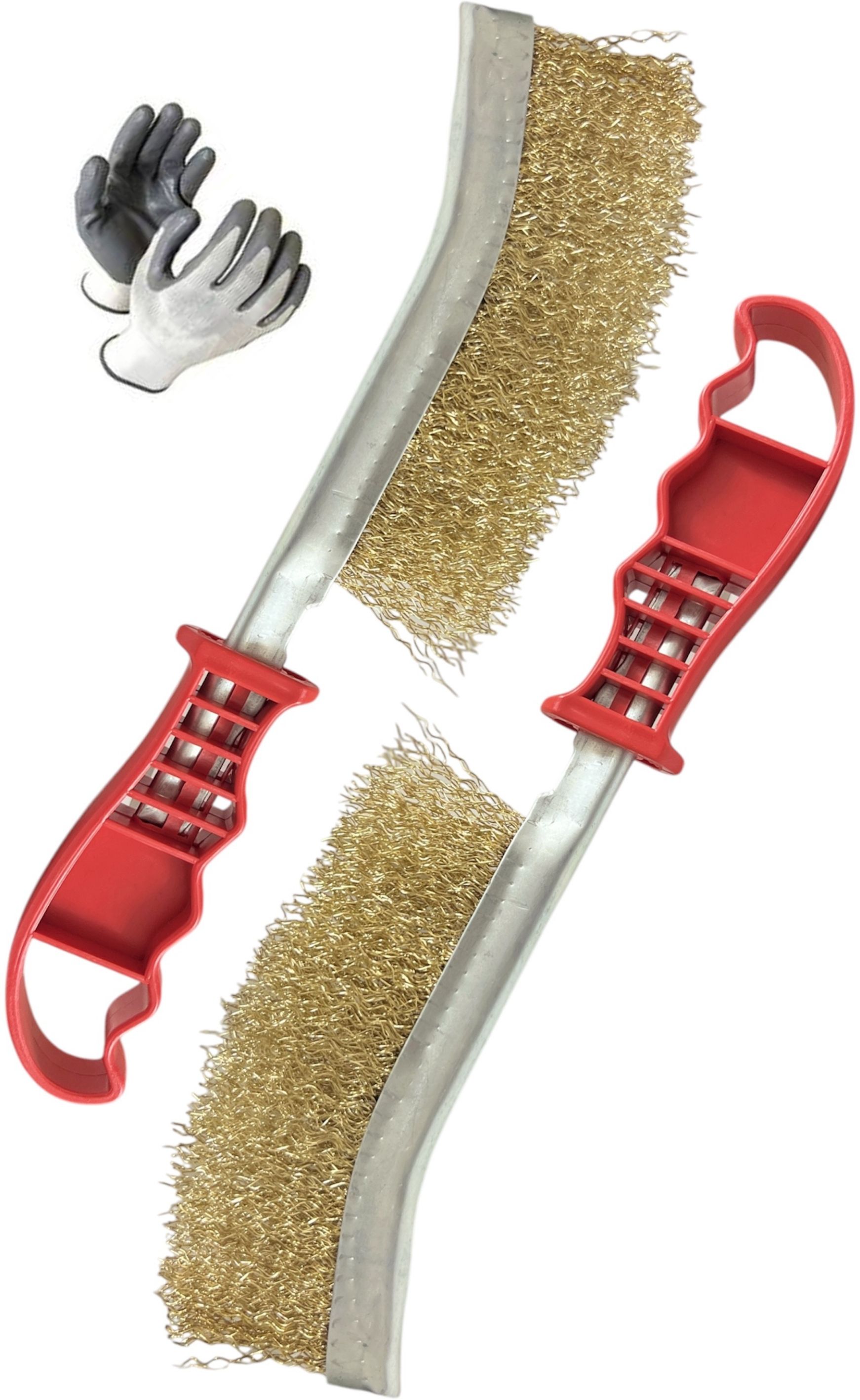 2Pc Brass Wire Knife Brush for Polishing and Rust Removing Handle Scratch Brush-image-7