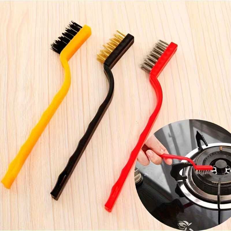 3pc Heavy Duty Cleaning Brush Set, Wire Brushes for Grill Stove Rust Removal Handle Scratch Brush-image-41