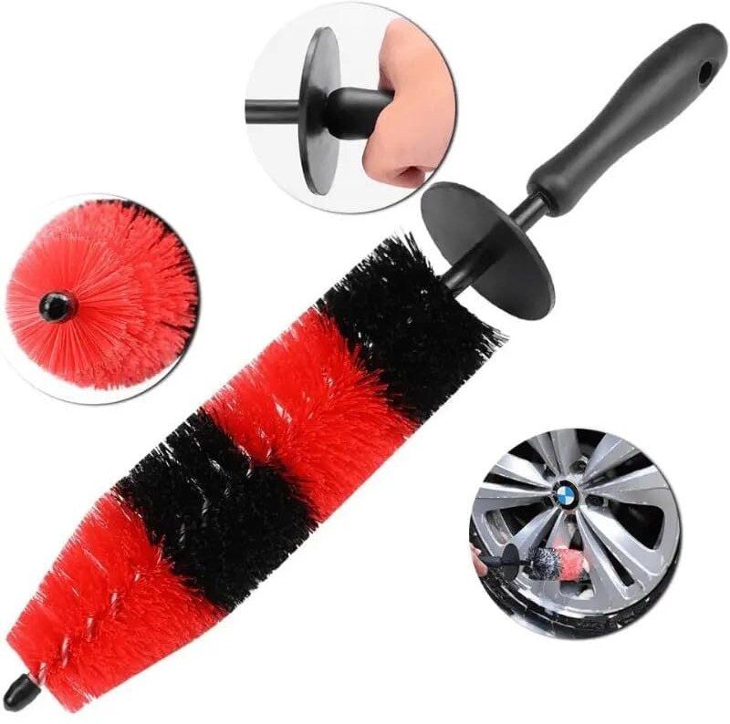 patchio Alloy Wheel & Spoke Cleaning Brush Red-Black Wheel Brush-picture-2