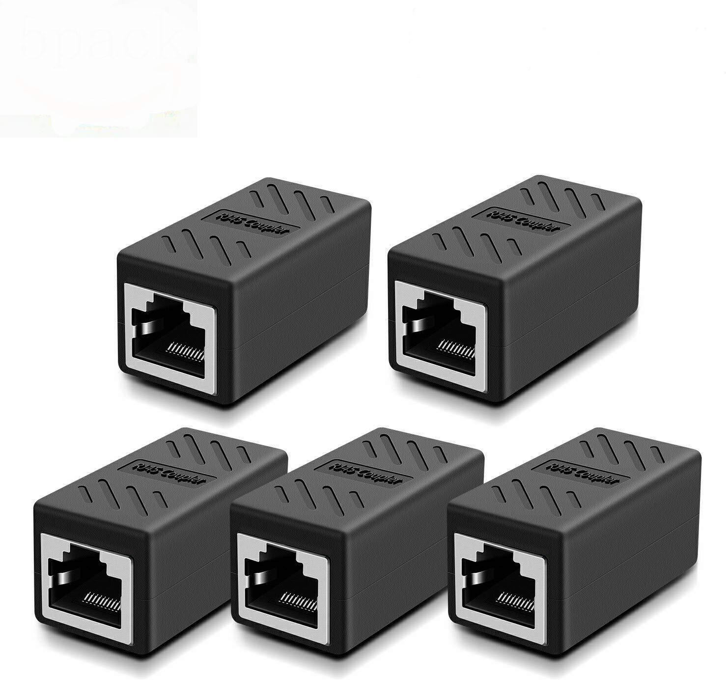 TAAPSEE 5Pcs Shielded in-line Coupler cat7 cat6 cat5e cat5 RJ45 Ethernet Cable Extender Lan Adapter-image-25