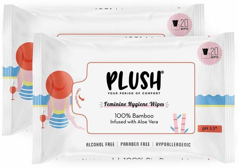 plush Natural Intimate Wipes (40 Wipes)- Bamboo + Aloe Vera Intimate Wipes-picture-5