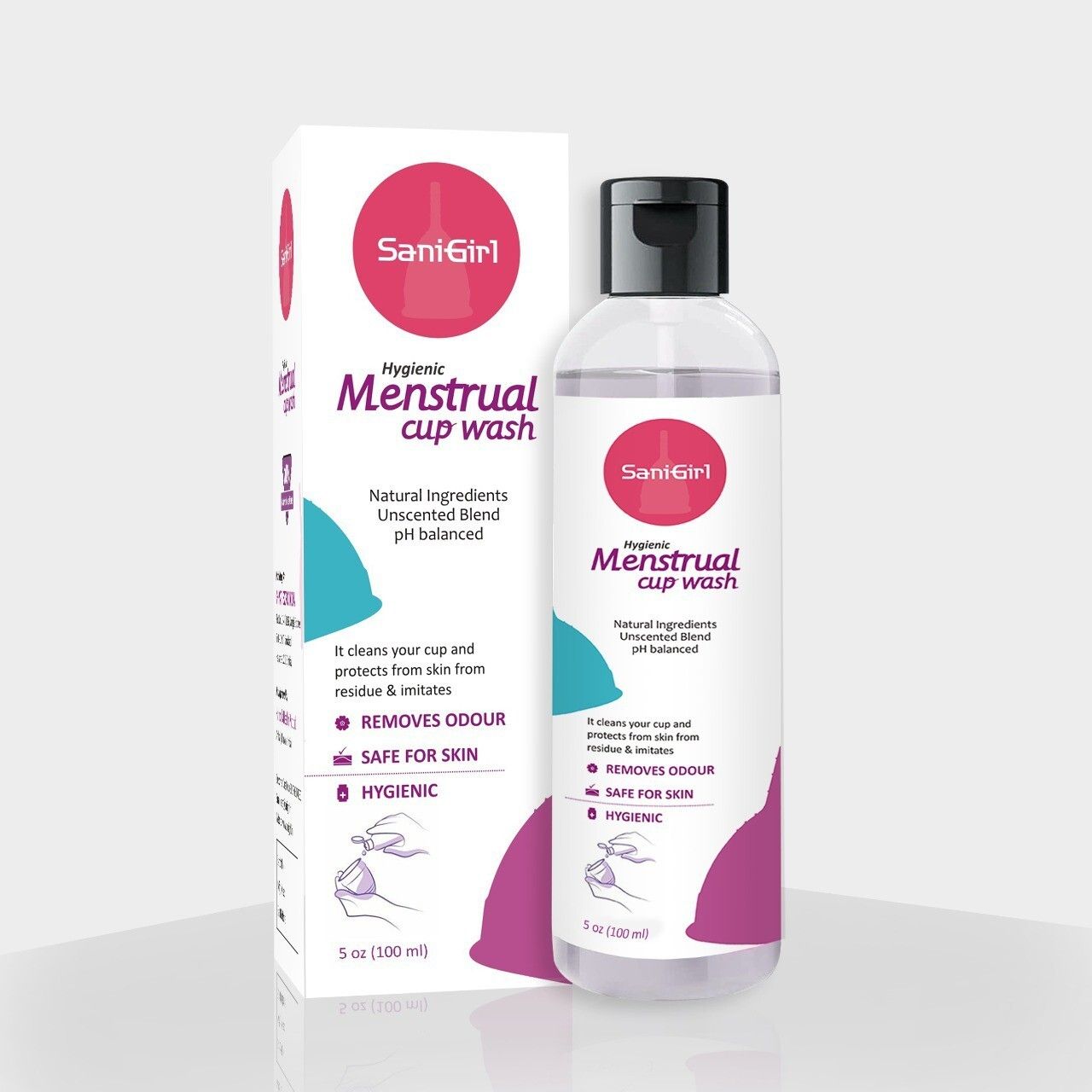 Menstrual Cup Wash - 100 ml with Floral Fragrance to Wash your Period Cup in a Hygienic Way-Prevents infections, blood stains, stickiness Intimate Wash