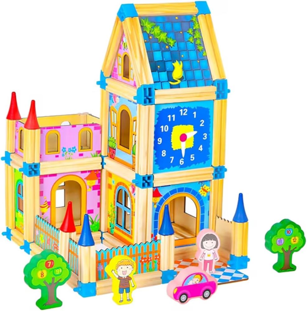 shyam 128 Pieces Premium Multicolor Wooden Building Blocks Acrylic Wood Block-picture-36