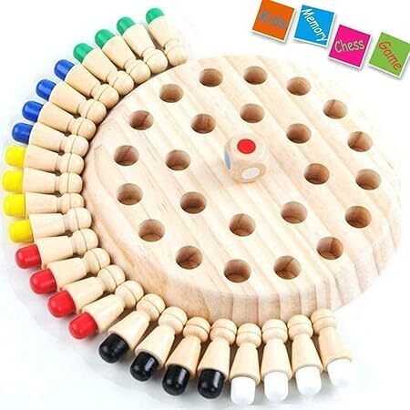 Wooden Color Matching Peg Board Game for Kids 3 cm Chess Board-image-19