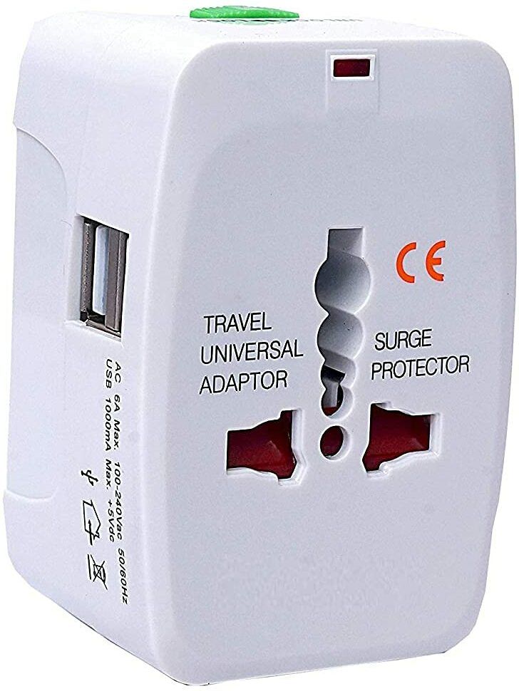 Nij Universal Travel Adapter with Dual USB Charger Ports Worldwide Charger ( White ) Smart Switch-picture-23