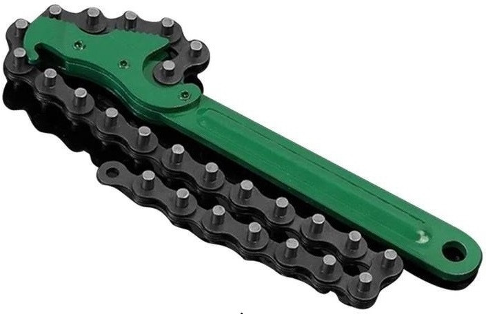 inditrust new 12'' inch Auto Oil Filter Key Chain Wrench Chain tool ingle Sided Adjustable Wrench Single Sided Open End Wrench image 1
