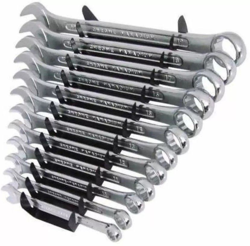 shopsy m-12 , 12 PCS Combination Wrench Set Double Sided Chrome Matte Finish Shallow Offset BI Ring Spanner Set (Pack of 12 PCS) Double Sided Combination Wrench (Pack of 12) Double Sided Combination Wrench-picture-13