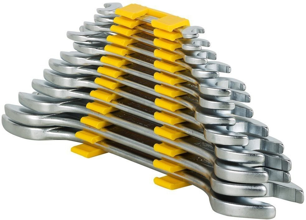 stanley 70-380 12 Pcs Double Ended Open Jaw Spanner Set Having Sizes from 6x7 to 30x32 mm Double Sided Open End Wrench image 1