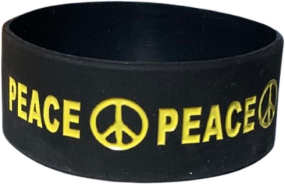 Peace Black Silicon Wristband Men Wrist Band
