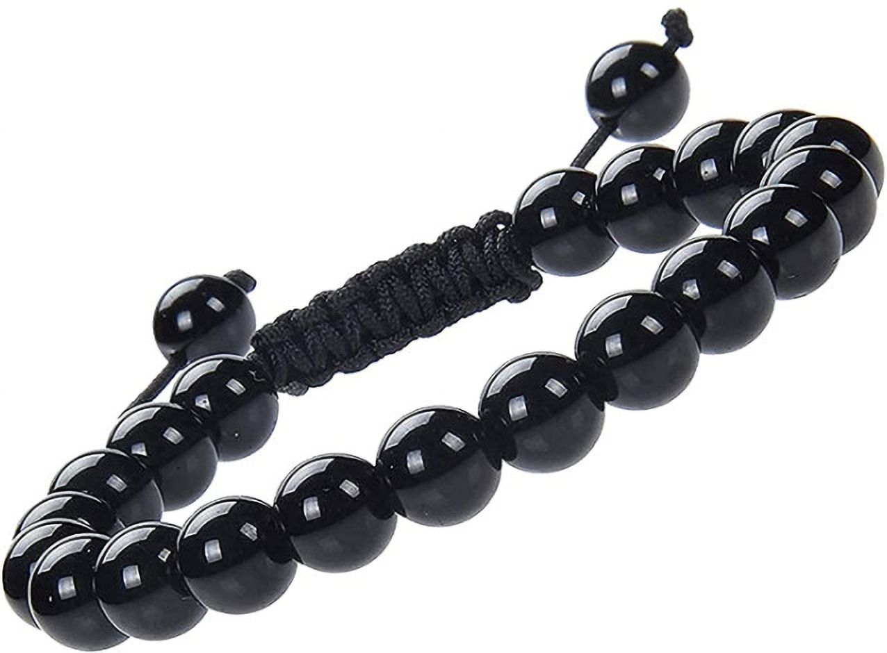 abc Black Adjustable Beaded Bracelet for All | Adjustable Round Bead Wrist Band Boys Wrist Band-picture-42
