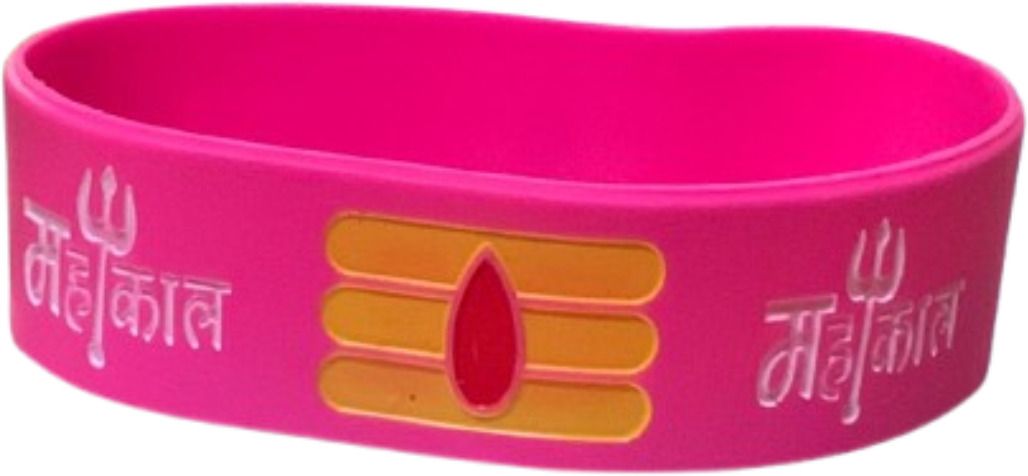 Mahakal Silicone Pink Wristband Men Wrist Band