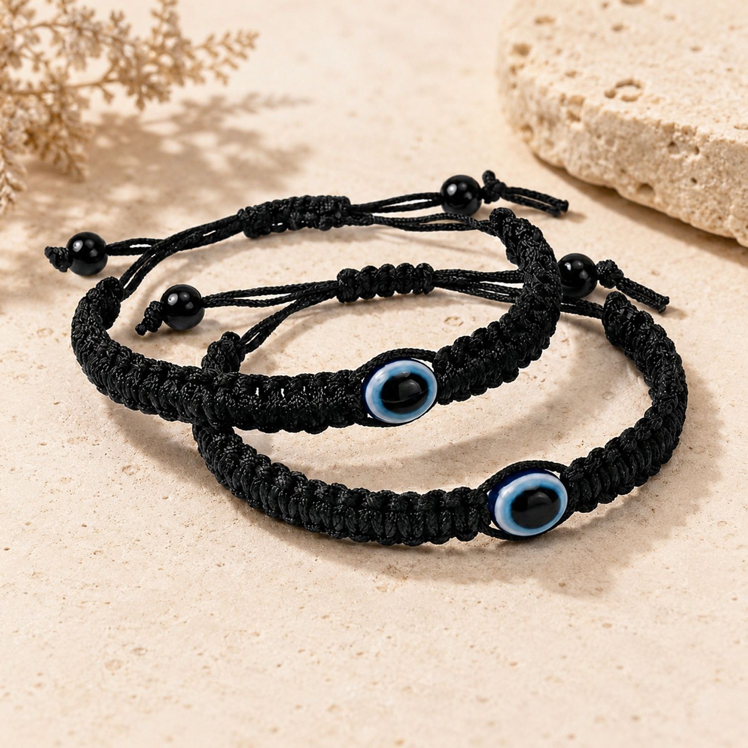 upharkaro Premium Handcrafted Black Bracelet with Evil Eye Charm – Adjustable Nazar Thread Boys & Girls Wrist Band-picture-19