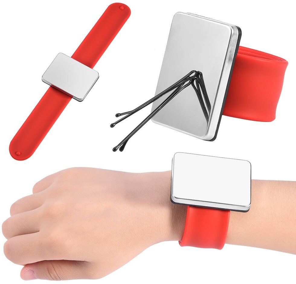 Square Shaped Magnetic Wrist Band for Sewing Pincushion, Hair pins Men & Women Wrist Band