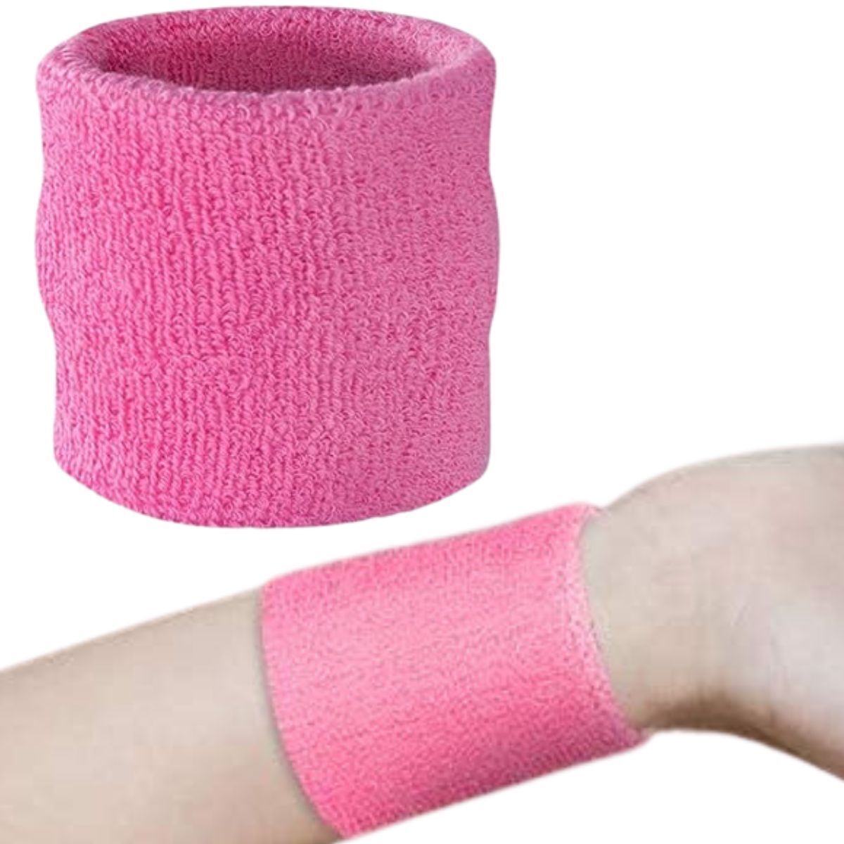 Cotton Wrist Sweatband Pink Women Wrist Band