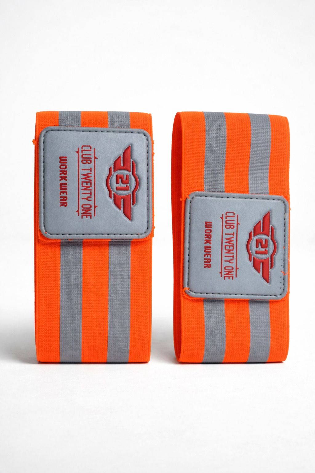 club twenty one Reflective Safety Armband for Arm & Calf High Visibility HV Orange Stretch Band Men Wrist Band-picture-3