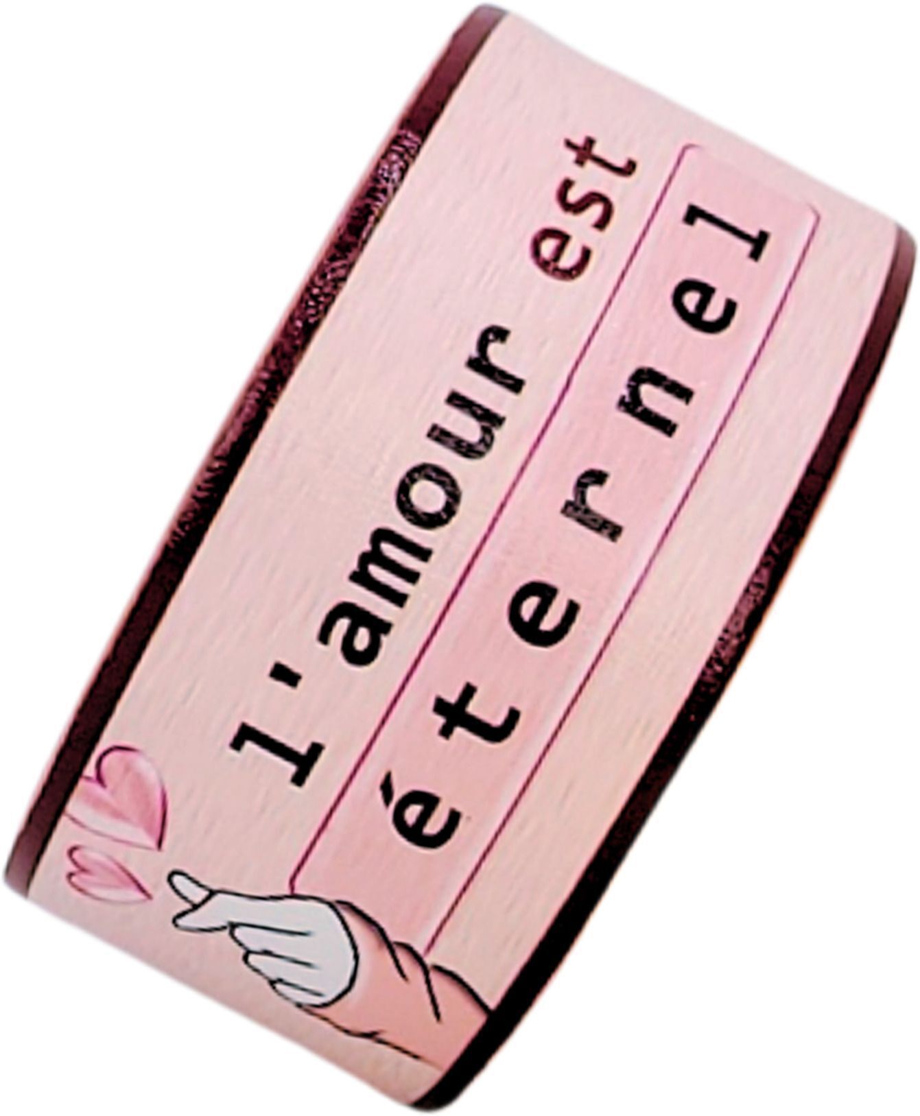Lamour est Eternel - Pink Finger Heart Designer Fashion Bracelet Women Wrist Band