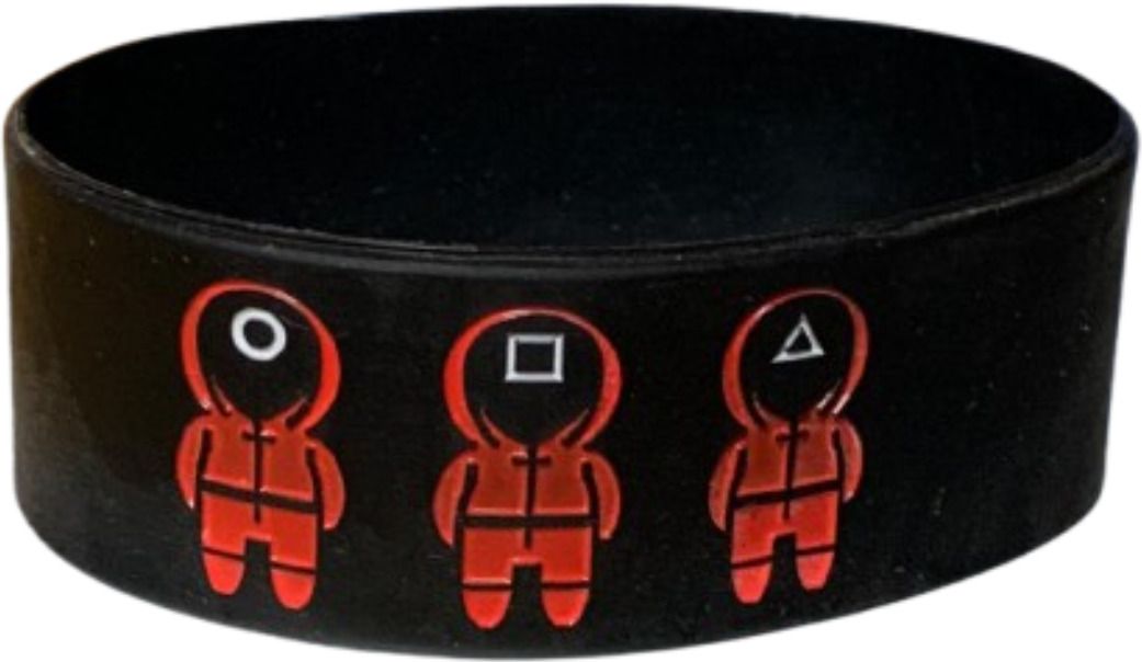 Black Silicon Squid Game Wristband Men Wrist Band