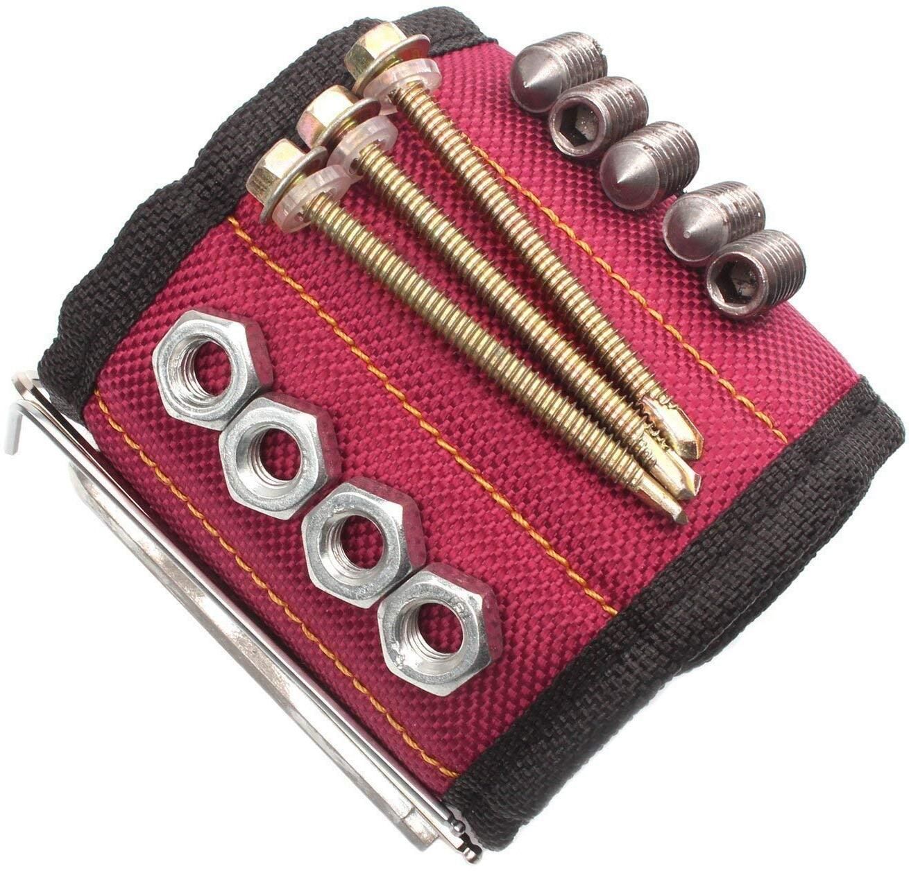 Magnetic Wrist Band with 3 Strong Magnets for Holding Screws Metal Tools Men Wrist Band