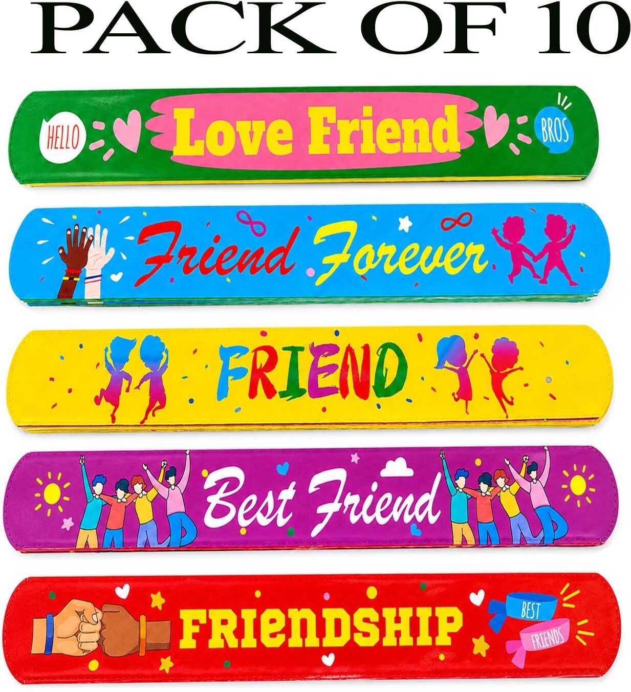 avita jewelrs SLAP FRIENDSHIP BANDS FOR FRIENDS PACK OF 5 Men & Women Wrist Band-picture-21