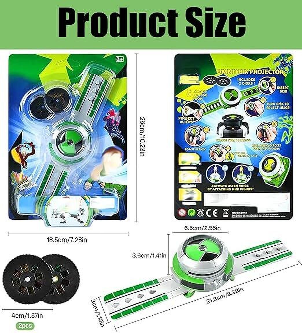wengonvila Ben 10 Projector Watch,Cartoon Omnitrix Projector Watch with 24 Light Images Boys & Girls Wrist Band-picture-16