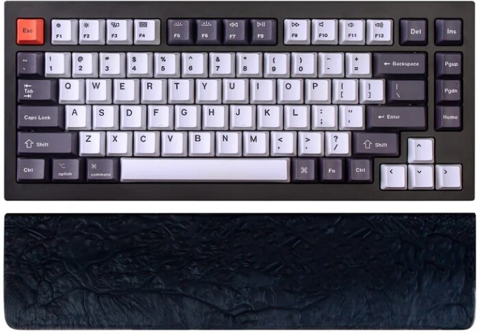 Keychron Q1, Q2 Resin Palm Rest -Black NA Palm rest-Resin Wrist Rest image 1