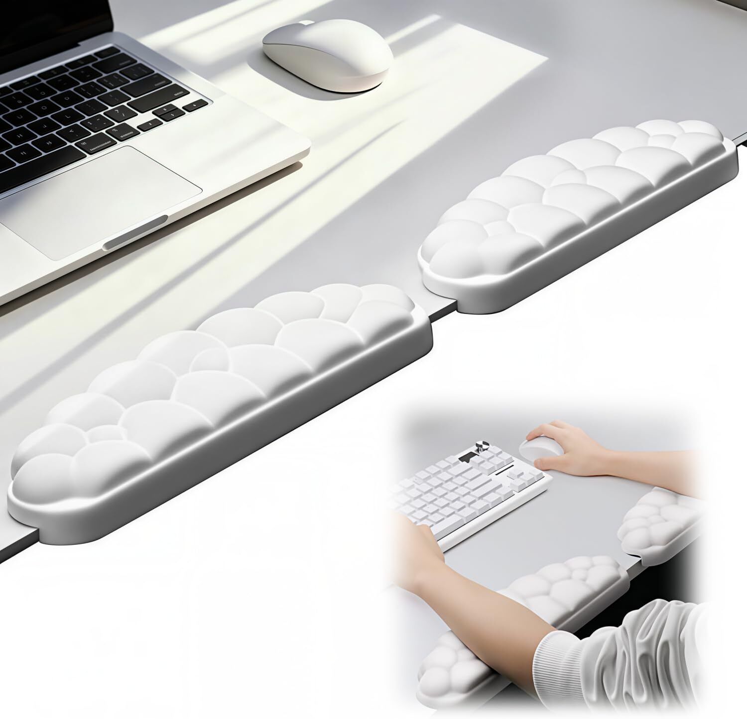 gustave 2 Pack Keyboard Wrist and Elbow Rest Pads Memory Foam Desk Arm Support Memory Foam Keyboard||Mouse Wrist Rest-image-19