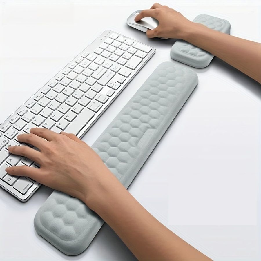 Kickzu Pain Relief Keyboard Pad with Wrist Rest, Entire Memory Foam Keyboard Pad Memory Foam, PU Leather Keyboard Wrist Rest