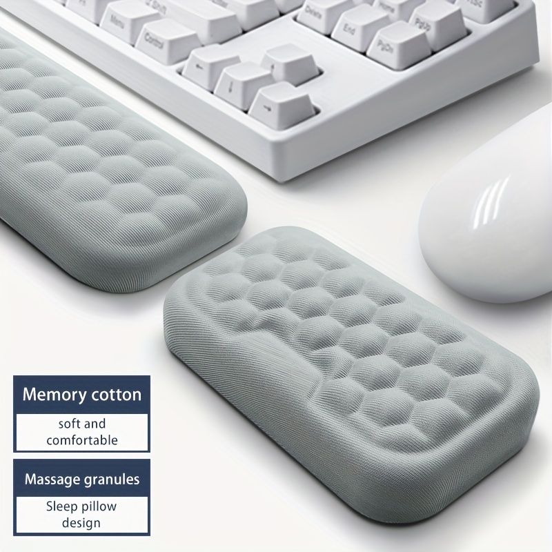 Kickzu Memory Foam Set Keyboard Rest Cushion Support for Office, Computer, Laptop Memory Foam, PU Leather Mouse, Keyboard Wrist Rest