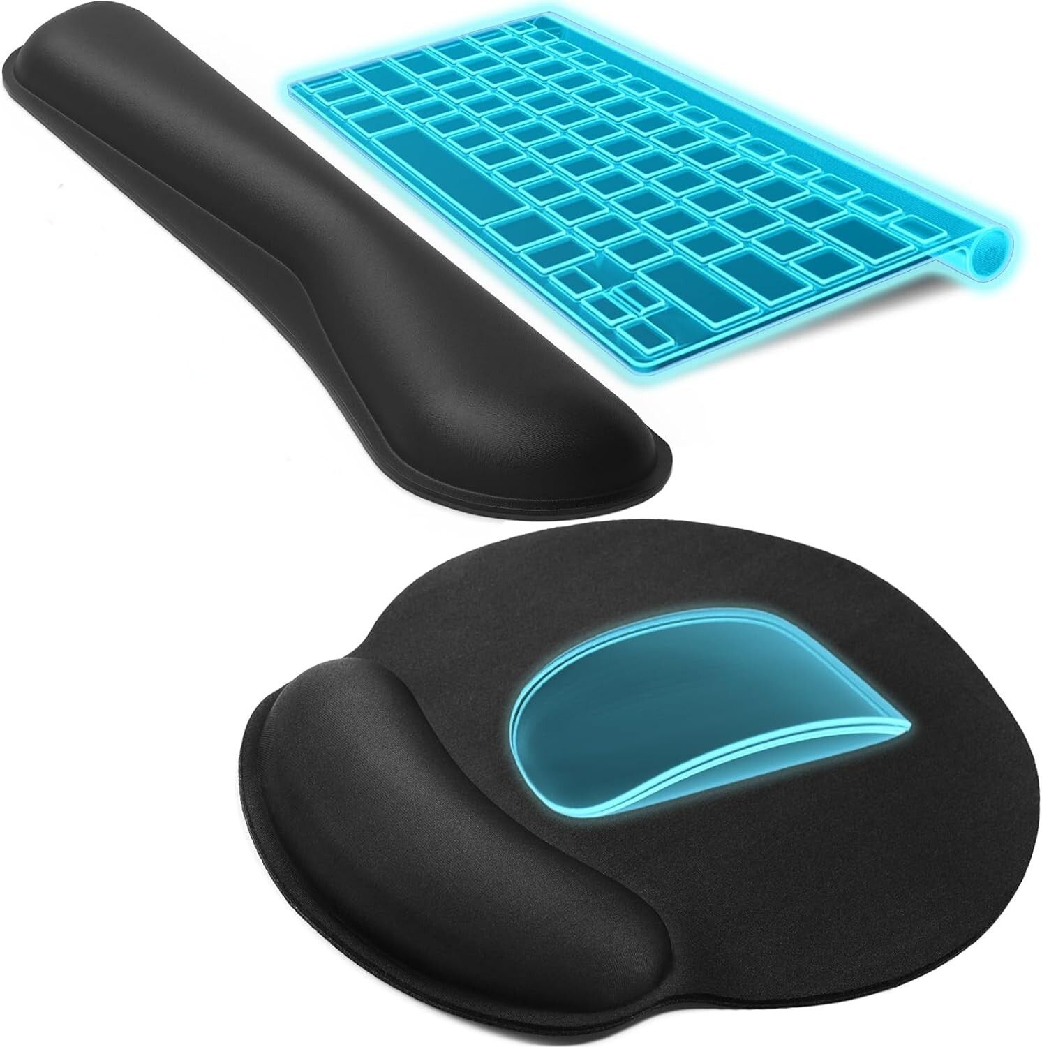 Dhvyant Mart Modern 2-In-1 Keyboard & Mouse For Easy Typing & Pain Relief Memory Foam Computer & Laptop Wrist Rest-image-22