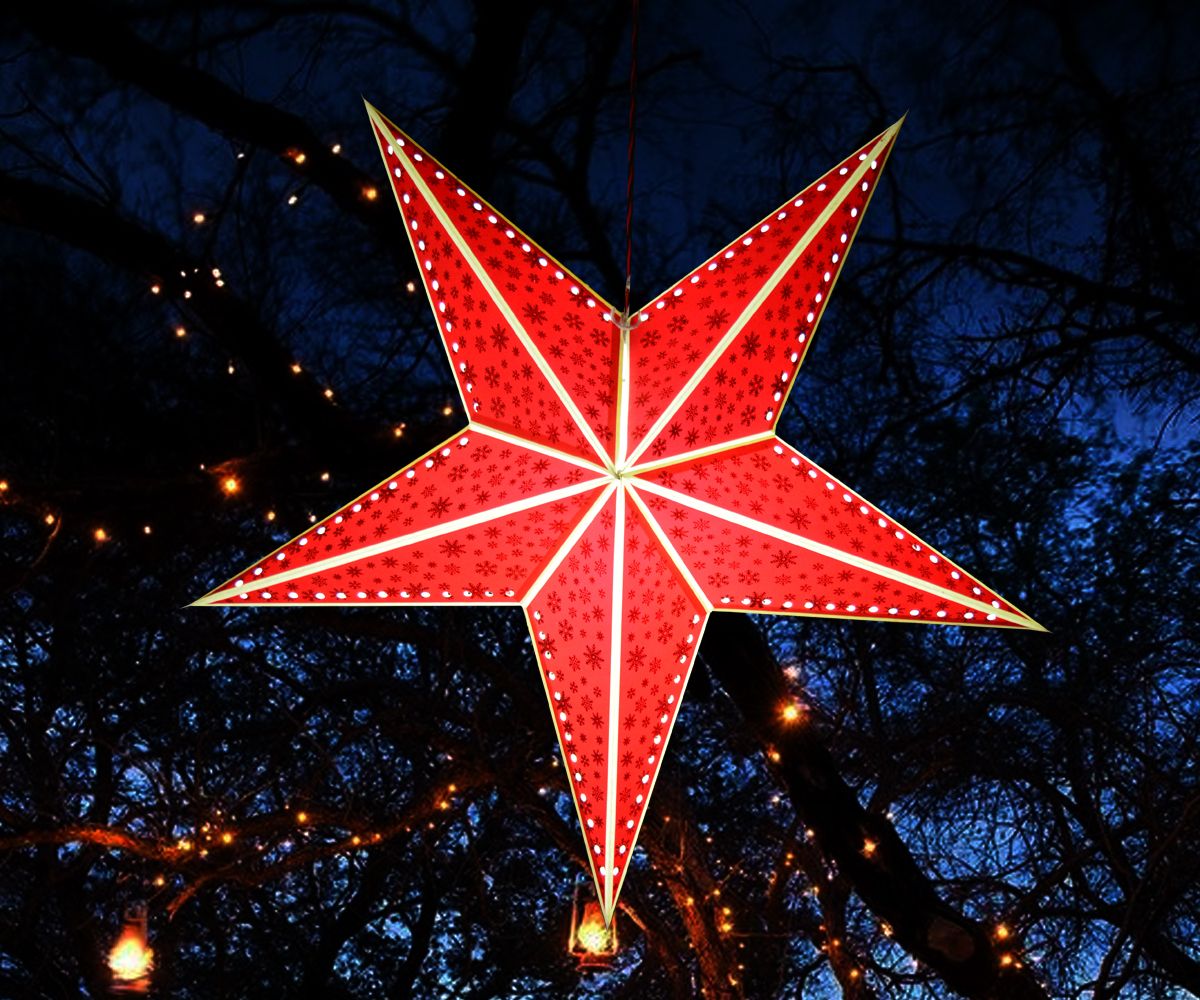 veandyou Paper Star Hanging Lantern_Black_AZ90pack of 1 Red Paper Hanging Lantern-picture-24