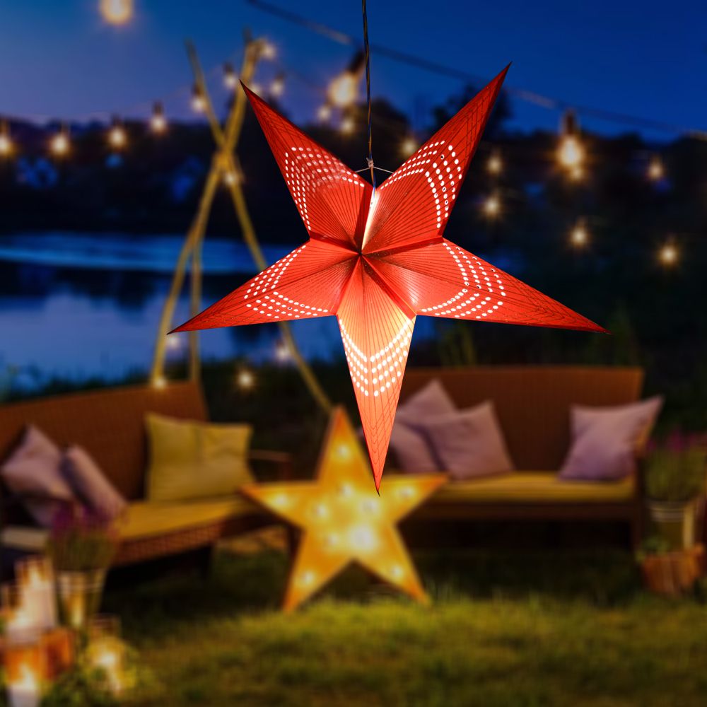 Paper Star Hanging Lantern_Red_AZ94pack of 1 Red Paper Hanging Lantern-image-14