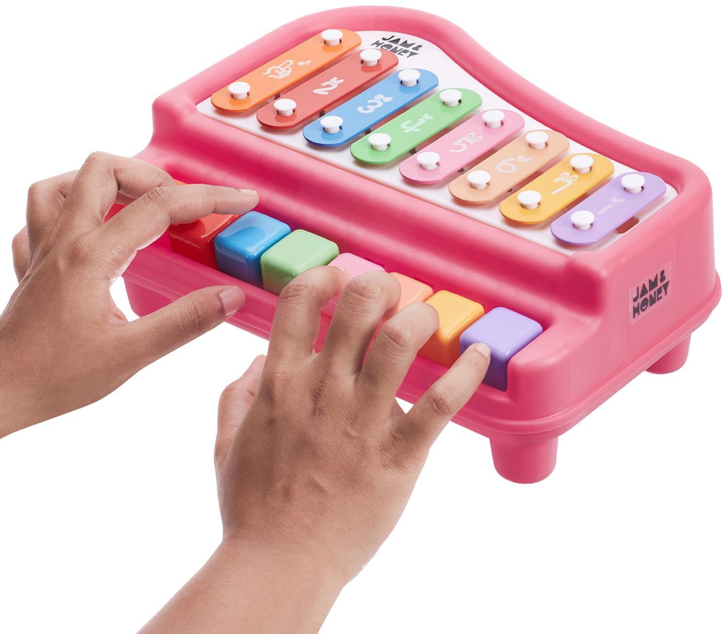 Musical Toy for Baby Girls & Boys |8 Multicolored Keys Battery-Free Manual Piano-image-2