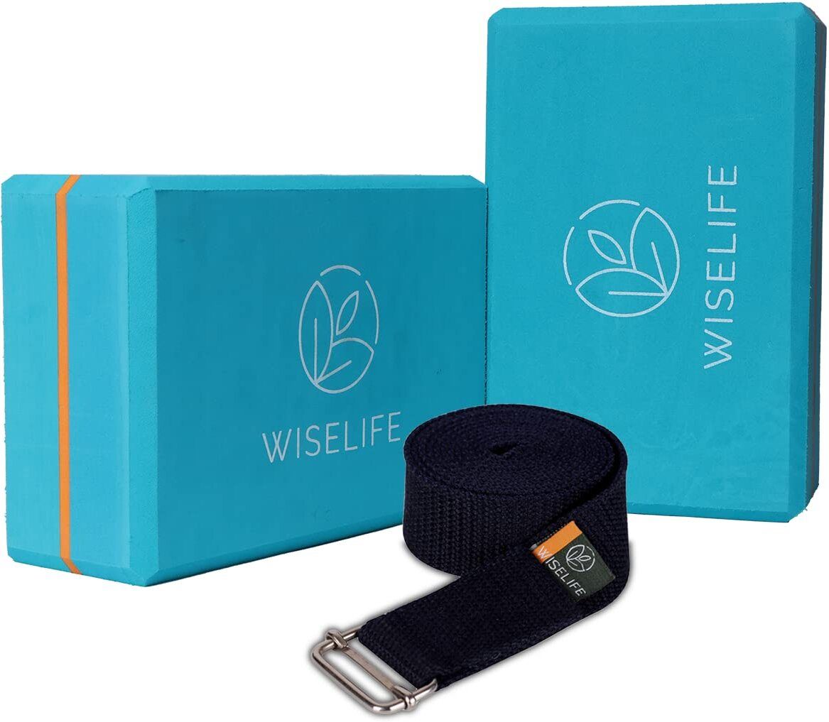 Teal Yoga Block + Blue Yoga Belt Soft Surface for balance,support & performance Yoga Blocks-image-38