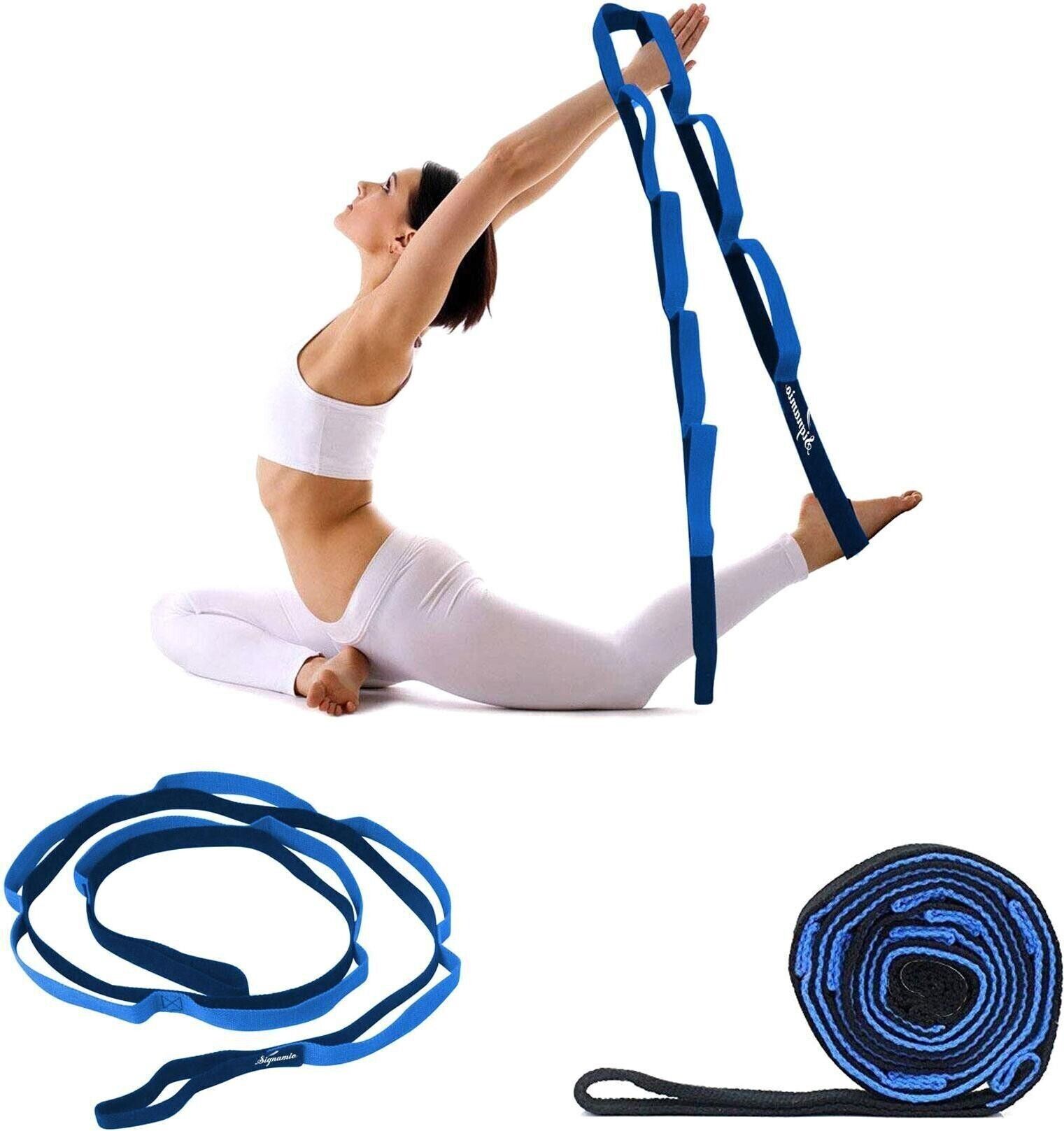 Strap/Stretch Bands 10 Loops Best for Daily Stretching,Fitness,Exercise, Gym Polyester Yoga Strap-image-45