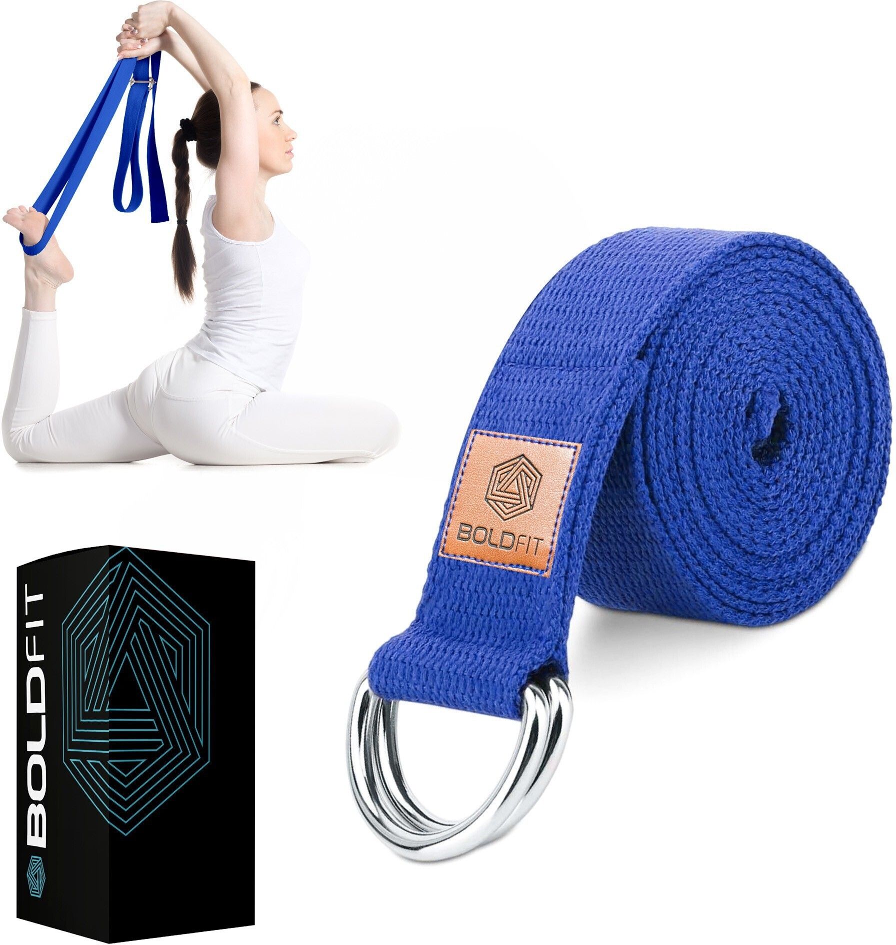 Yoga Belt For Women & Men For Stretching Yoga Strap For Exercise & Workout Mat Cotton Yoga Strap