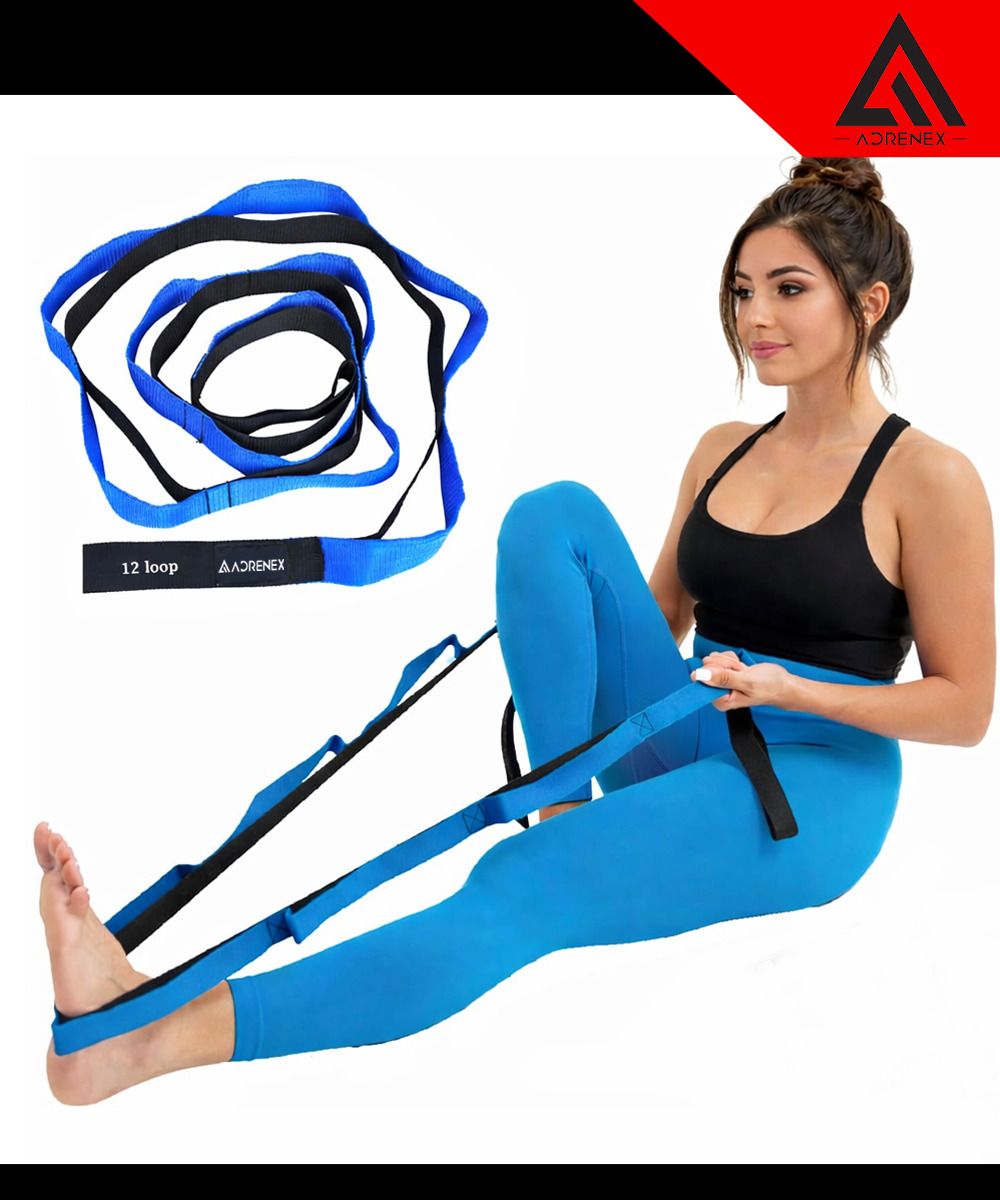 Yoga Strap/Belt with 8 loops Extra Safe Cotton, Polyester Yoga Strap-image-46