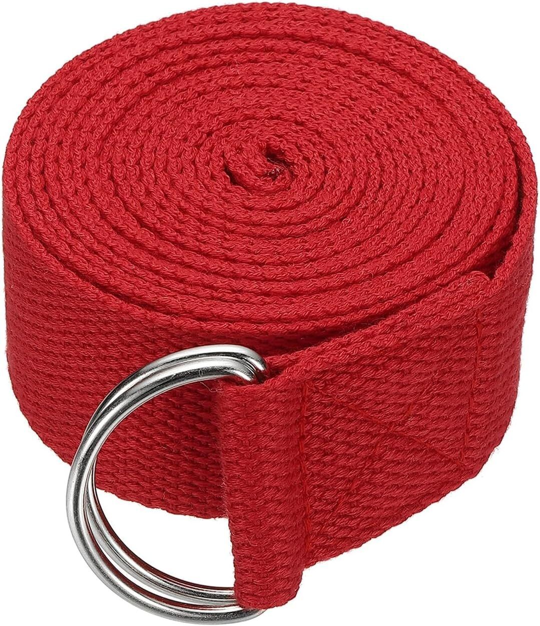 Yoga Belt for Women and Men - 8 Feet Yoga Strap with Adjustable D-Ring Buckle Cotton, Polyester Yoga Strap-image-11