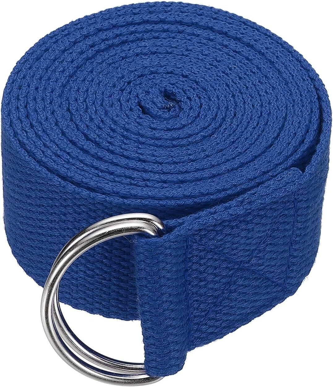 Yoga Strap | Yoga Belt with Safe Adjustable D-Ring Buckle Cotton Yoga Strap-image-41