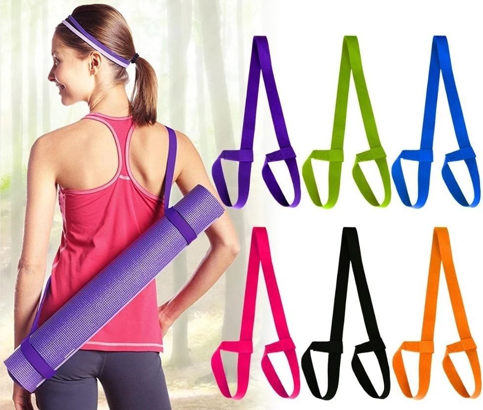 Yoga Mat Carry Strap Multi color pack of 6 Nylon Yoga Strap-image-22