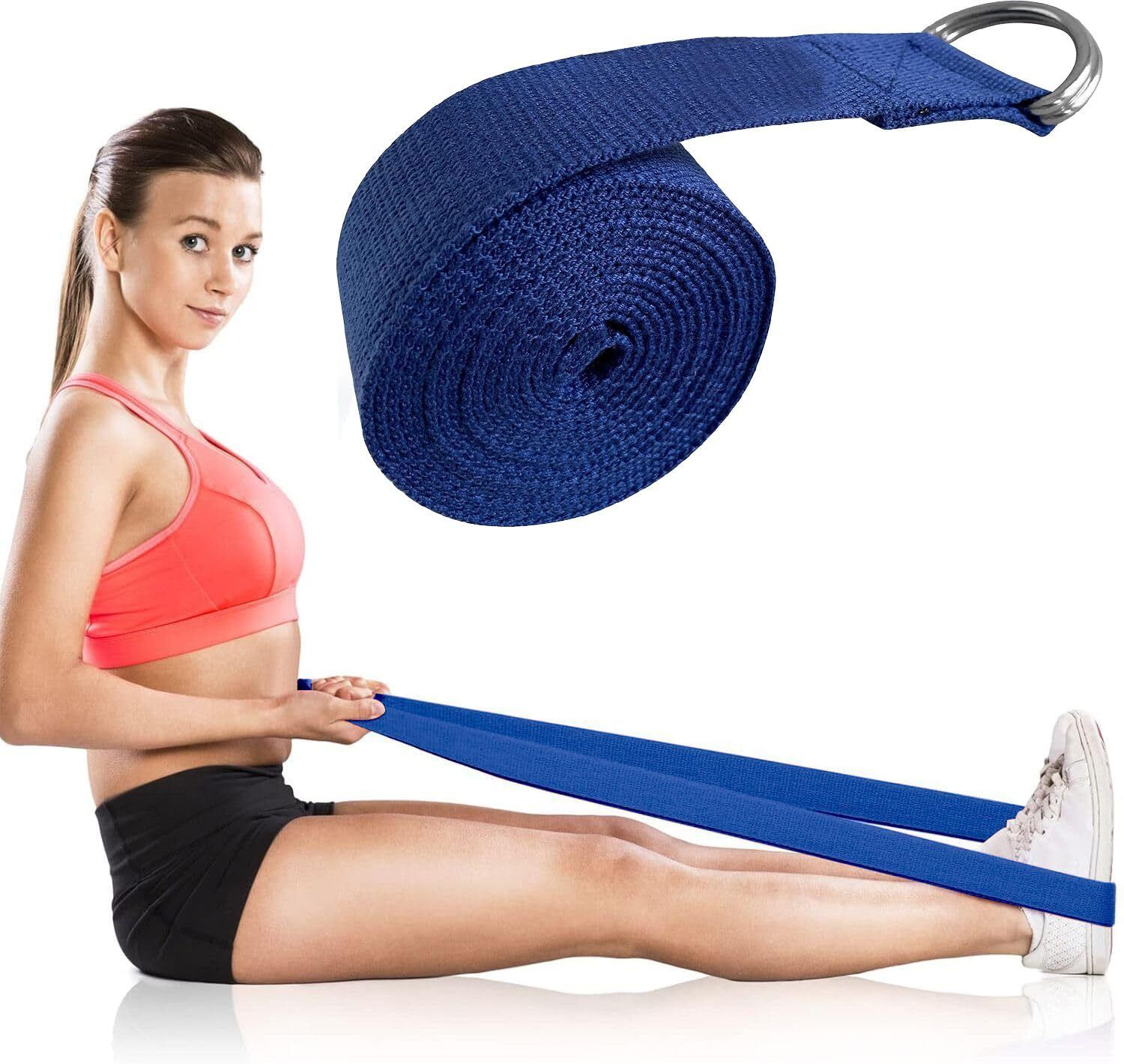Yoga Strap & Stretching Belt | Pilates, Therapy, Dance, Gymnastics & Flexibility Cotton, Polyester Yoga Strap-image-2