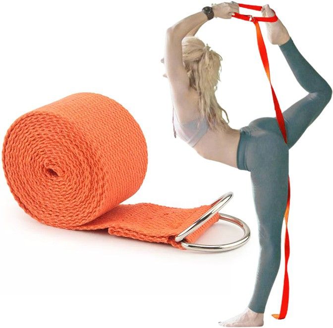 Yoga Stretch Belt / Strap Best for Daily Stretching, Yoga, Physical Therapy Cotton Yoga Strap