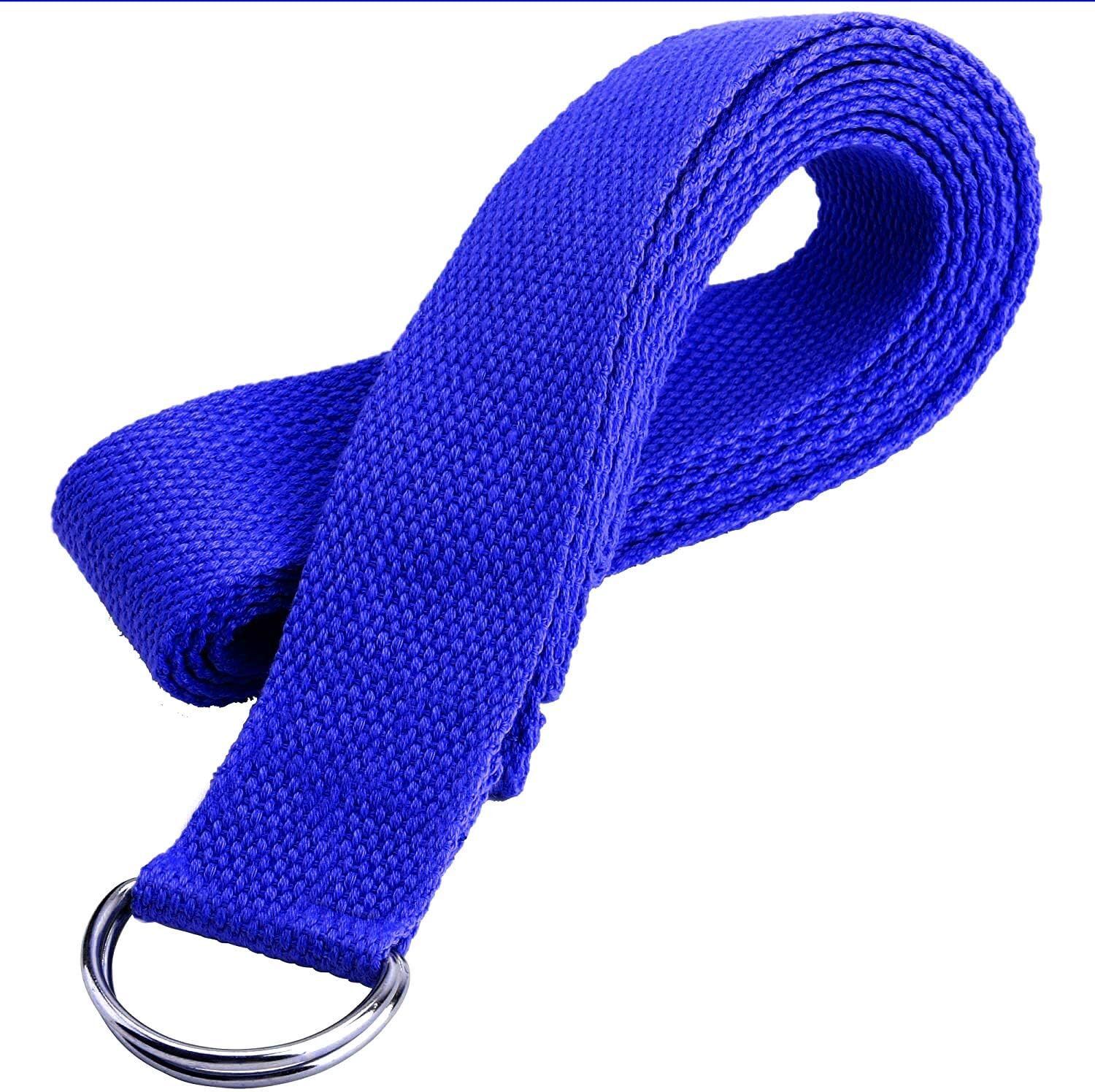 Yoga Strap for Stretching Yoga Exercise Straps Bands with Safe D Ring Buckle Cotton Yoga Strap-image-44