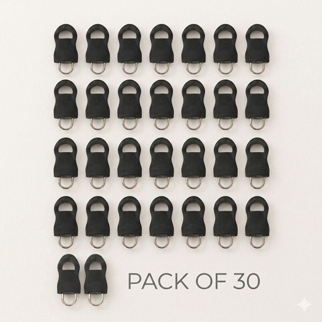 krishnaya Universal Zipper Pull Tabs Easy Grip Replacement for Bags Jackets Luggage- 30 Pc Zipper Pull-picture-1