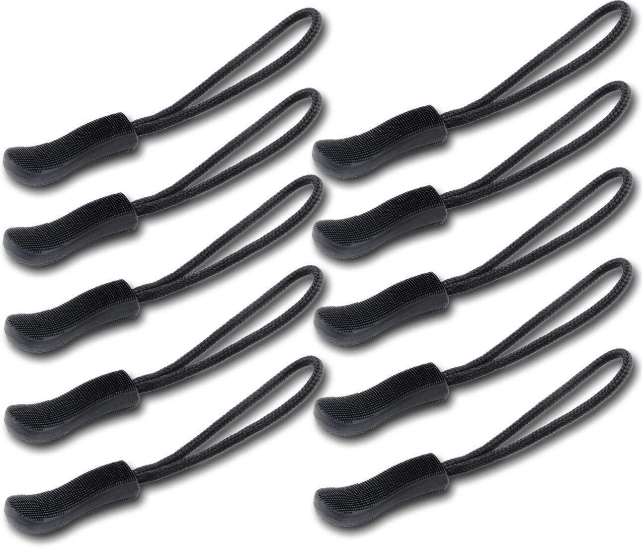 shalu Durable Black Zipper Cord Pulls - For Bags, Jackets, Luggage, Handbags (10 Pc) Zipper Pull-picture-31